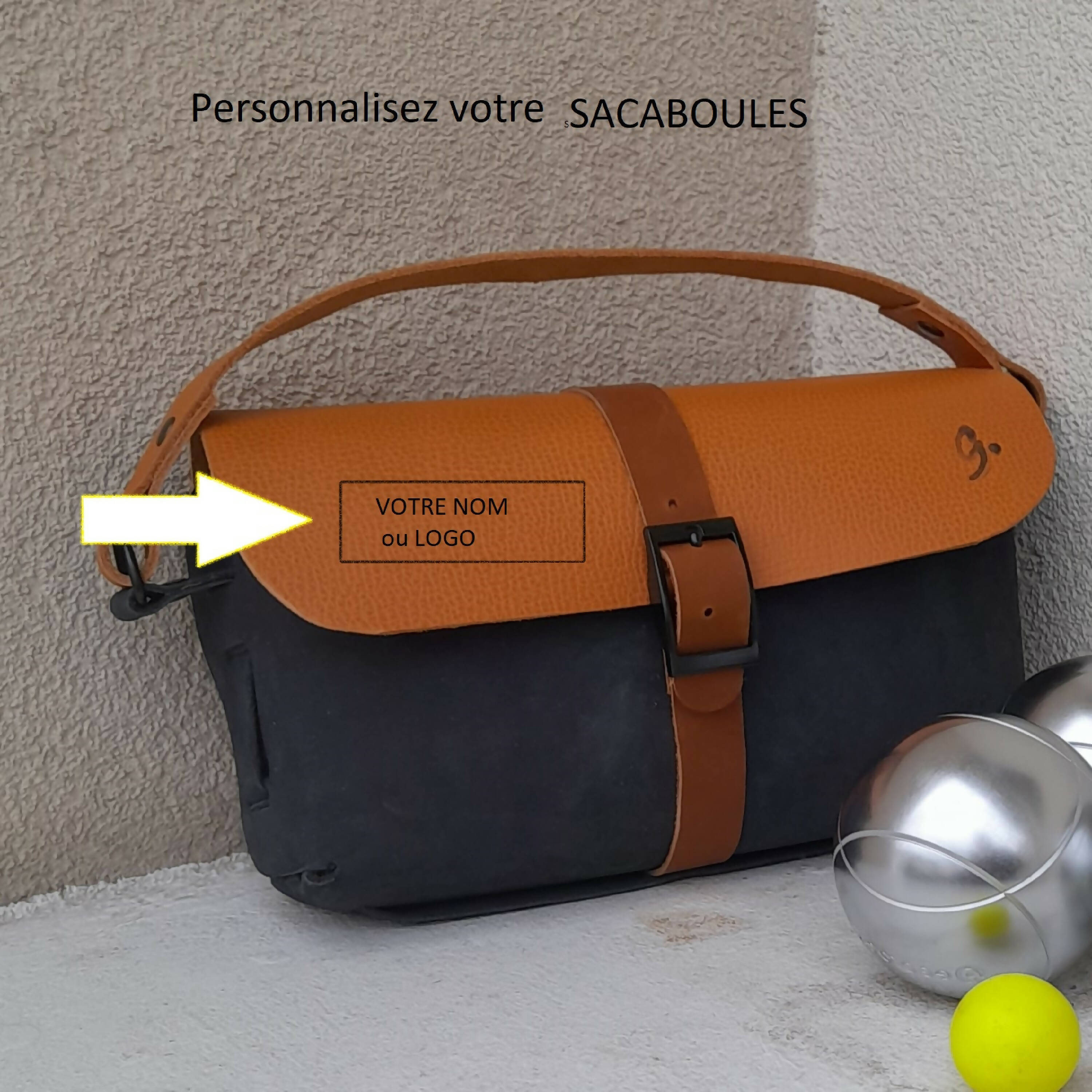 Le Sacaboules : Sacoche de pétanque tout cuir, étui pour triplette | EMPREINTES Paris | EMPREINTES Paris