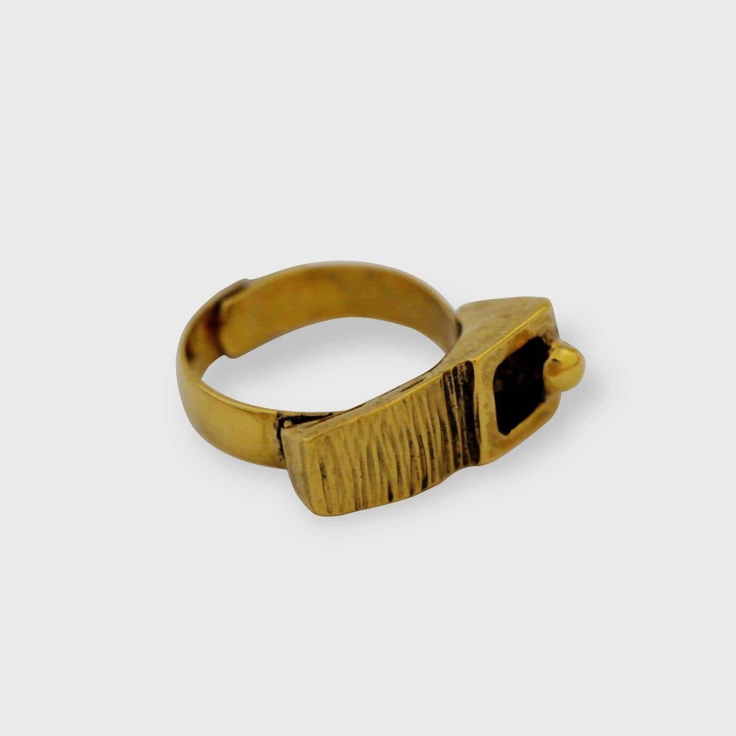 Bague réglable en étain dorée 7 | EMPREINTES Paris