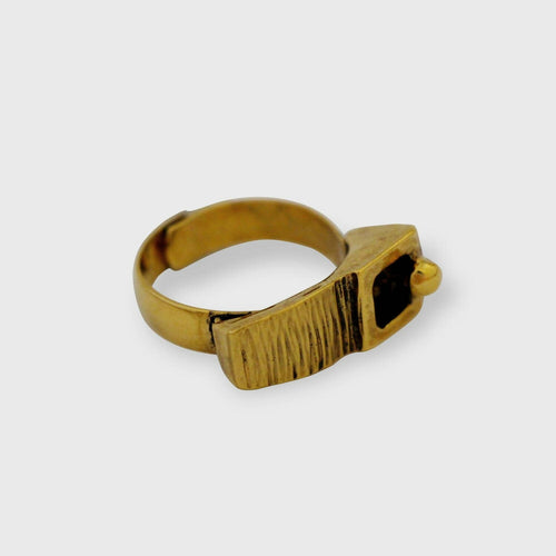 Bague réglable en étain dorée 7 | EMPREINTES Paris - EMPREINTES Paris