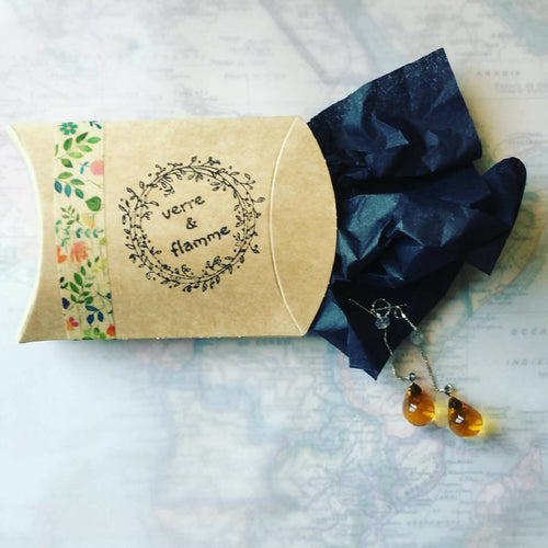 Boucles d'oreilles perles de pluie ambre clair | EMPREINTES Paris - EMPREINTES Paris