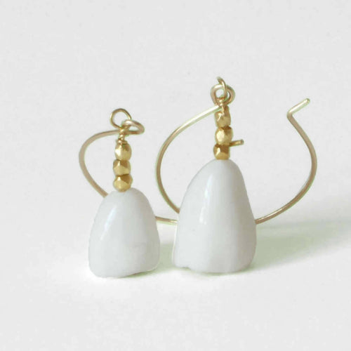 Boucles d'oreilles dorées clochettes en porcelaine | EMPREINTES Paris - EMPREINTES Paris