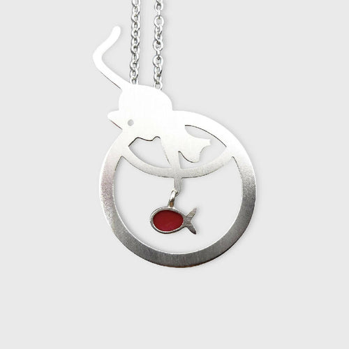 Collier chat et poisson rouge petit modèle | EMPREINTES Paris - EMPREINTES Paris