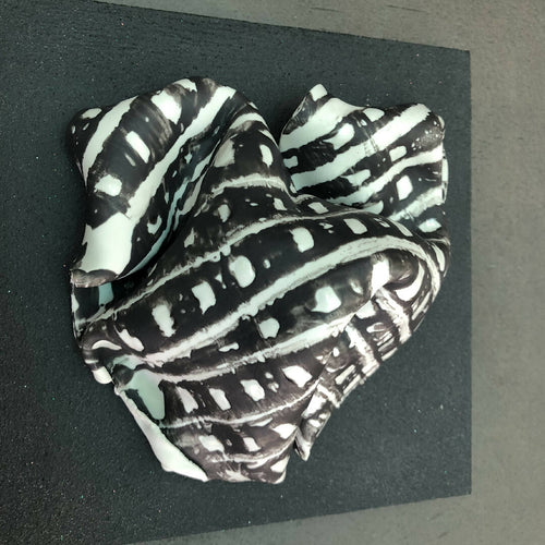 Bas relief tableau collection cœur porcelaine graphique 2 | EMPREINTES Paris - EMPREINTES Paris