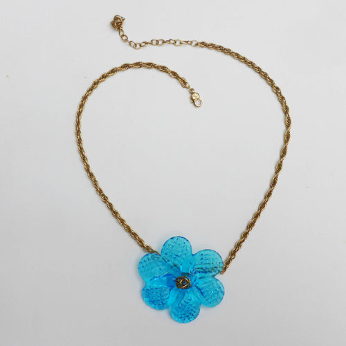 Collier fleur bleu TREILLE | EMPREINTES Paris - EMPREINTES Paris