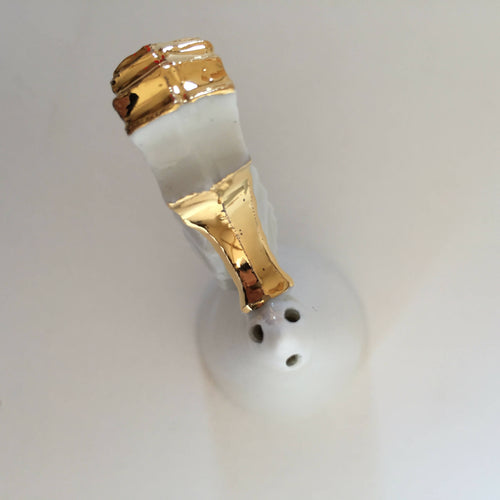 Salière et poivrière Hippocampe en porcelaine et or | EMPREINTES Paris - EMPREINTES Paris