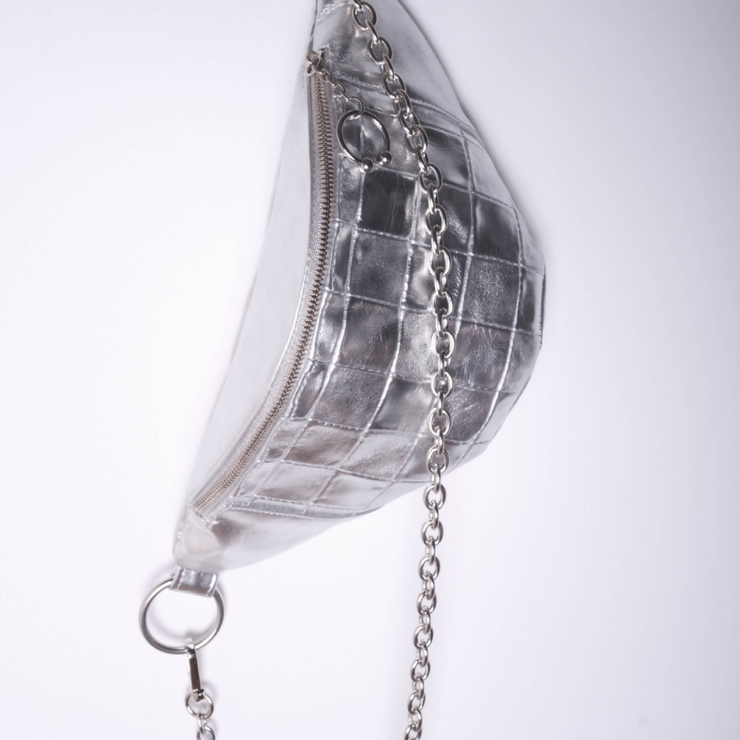 Sac banane damier argent EMPREINTES Paris
