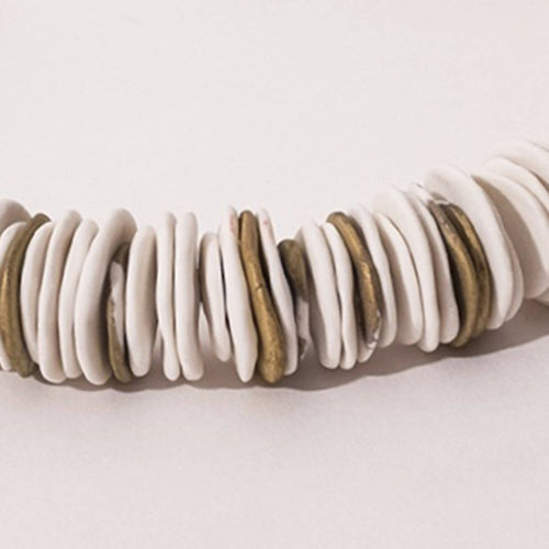 Collier Accumulation blanc et or | EMPREINTES Paris - EMPREINTES Paris