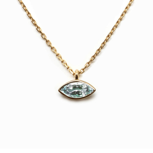 Collier navette aigue marine | EMPREINTES Paris - EMPREINTES Paris
