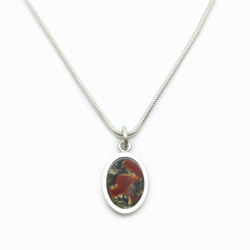 Collier ovale agate mousse | EMPREINTES Paris - EMPREINTES Paris