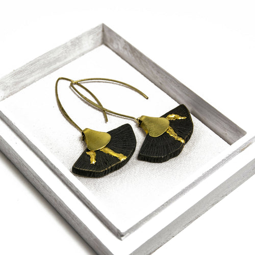 Boucles d’oreilles HIME-SASHI-DAI-KINTSUGI-GINKO 3 | EMPREINTES Paris - EMPREINTES Paris