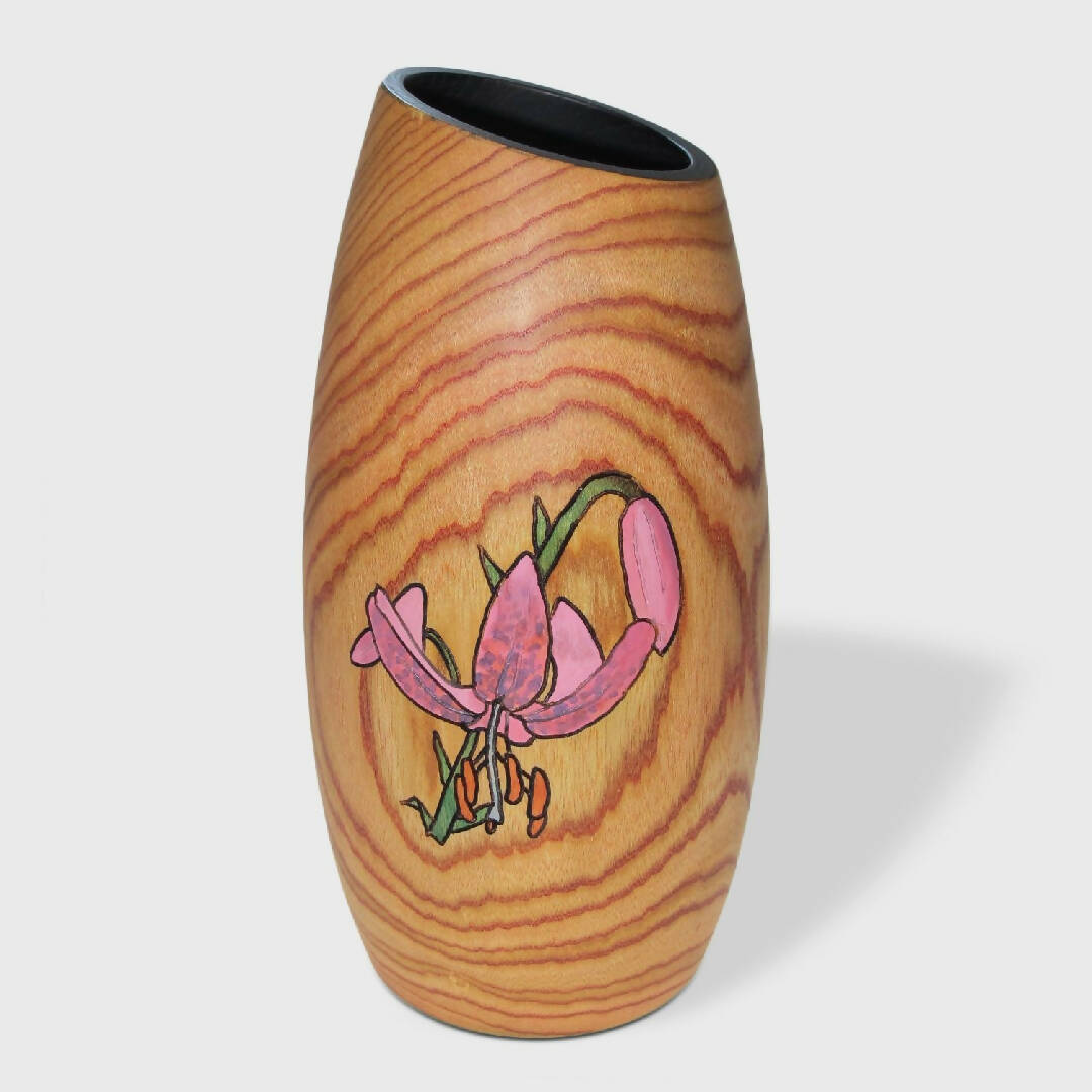 Vase décoratif en bois tourné Lis martagon | EMPREINTES Paris