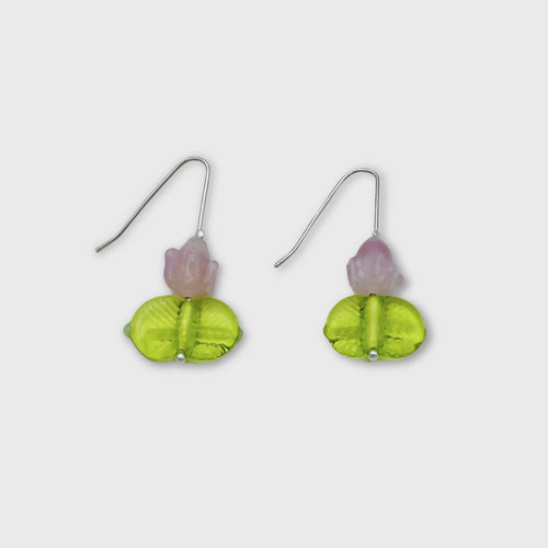 Boucles d'oreilles Printemps, rose et vert | EMPREINTES Paris - EMPREINTES Paris