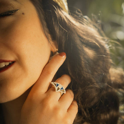 Bague Papyrus GM marine | EMPREINTES Paris - EMPREINTES Paris