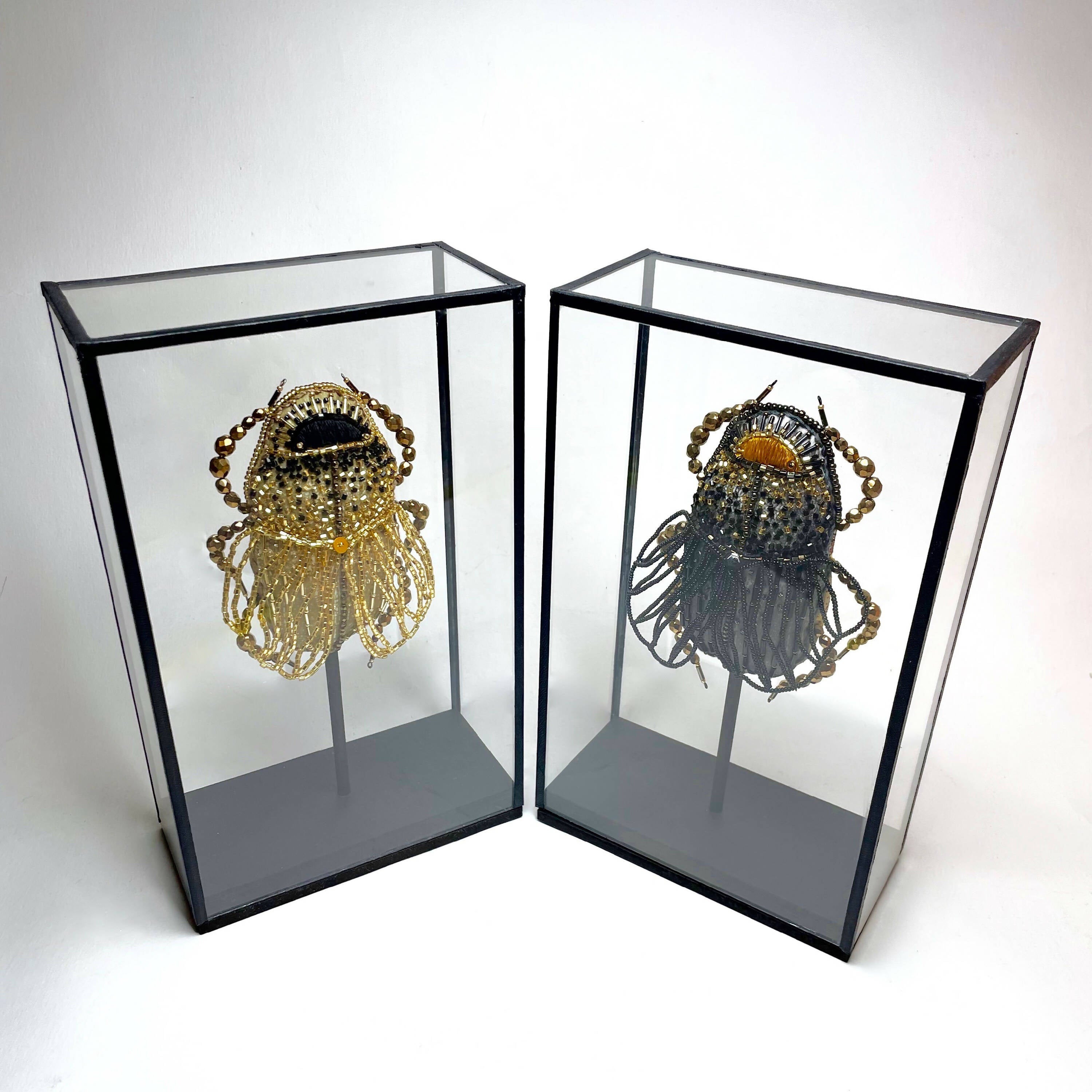 Duo de Scarabées ailés Or et Noir | EMPREINTES Paris