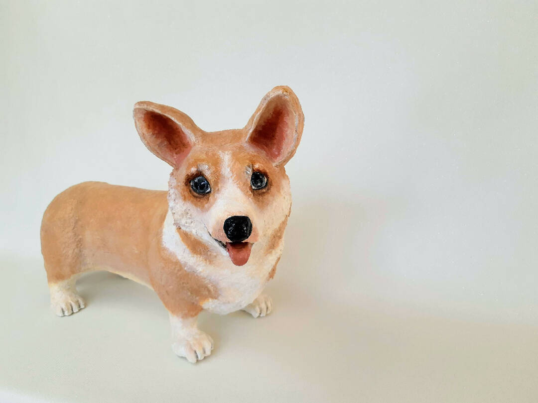 Sculpture en papier Jazzy le Corgi | EMPREINTES Paris