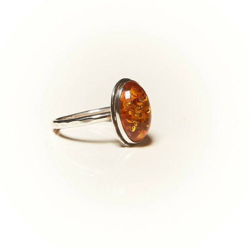 Bague GLAIA en argent avec une ambre. | EMPREINTES Paris - EMPREINTES Paris