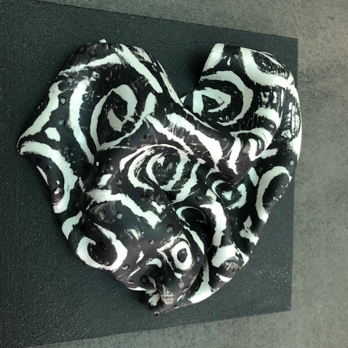 Bas relief tableau collection cœur porcelaine graphique 5 | EMPREINTES Paris - EMPREINTES Paris