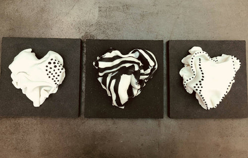 Bas relief tableau collection coeur porcelaine graphique 3 | EMPREINTES Paris - EMPREINTES Paris