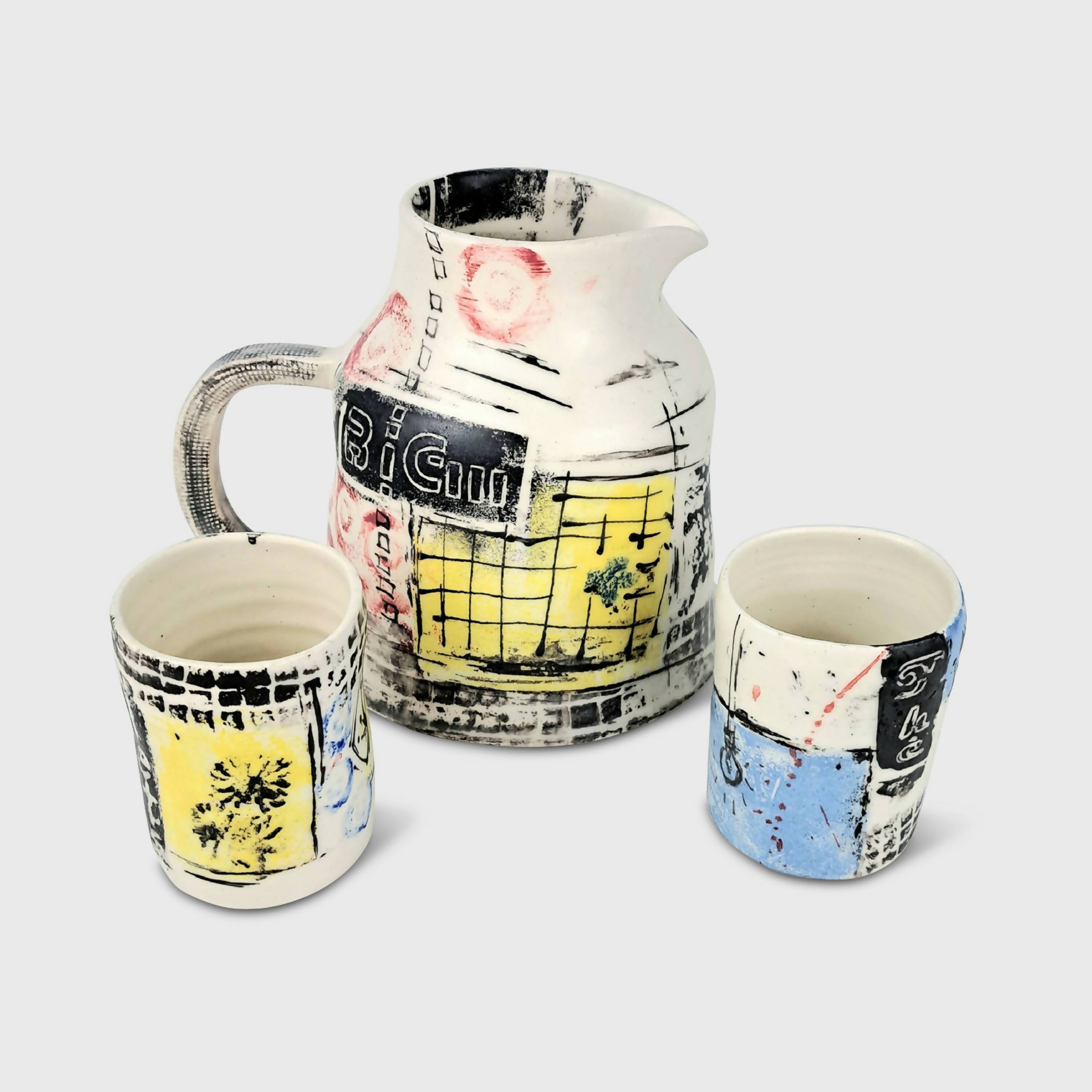 Ensemble Pichet Quirky et ses deux gobelets | EMPREINTES Paris