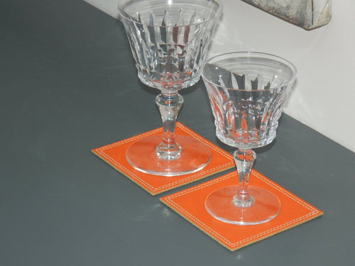 Lot de 6 sous verres en cuir Orange | EMPREINTES Paris - EMPREINTES Paris