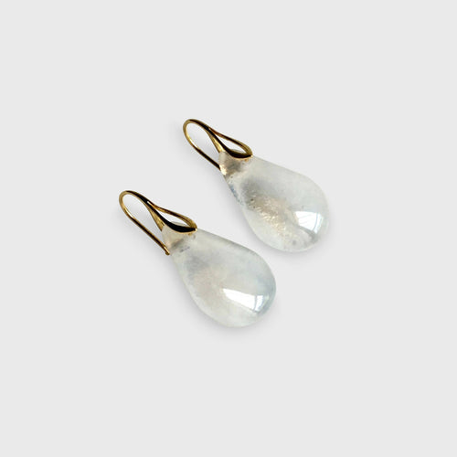 Boucles d'oreillles Gouttes blanc nuage | EMPREINTES Paris - EMPREINTES Paris
