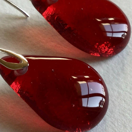 Boucles d'oreilles Gouttes rouge Grenat | EMPREINTES Paris - EMPREINTES Paris