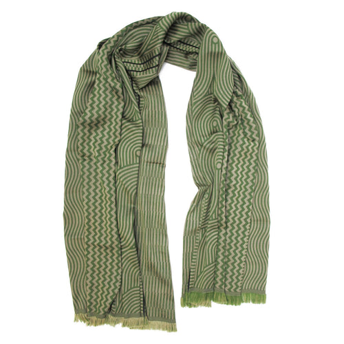 Écharpe maxi Laine Soie Vert Camel CINÉTIQUE | EMPREINTES Paris - EMPREINTES Paris