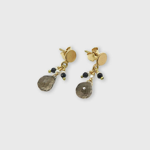 Pendants d'oreilles quartz fumé | EMPREINTES Paris - EMPREINTES Paris