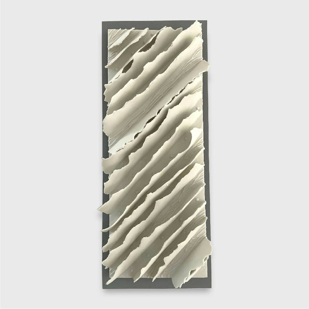 Bas relief tableau papier porcelaine collection écorce chemin de traverse I | EMPREINTES Paris