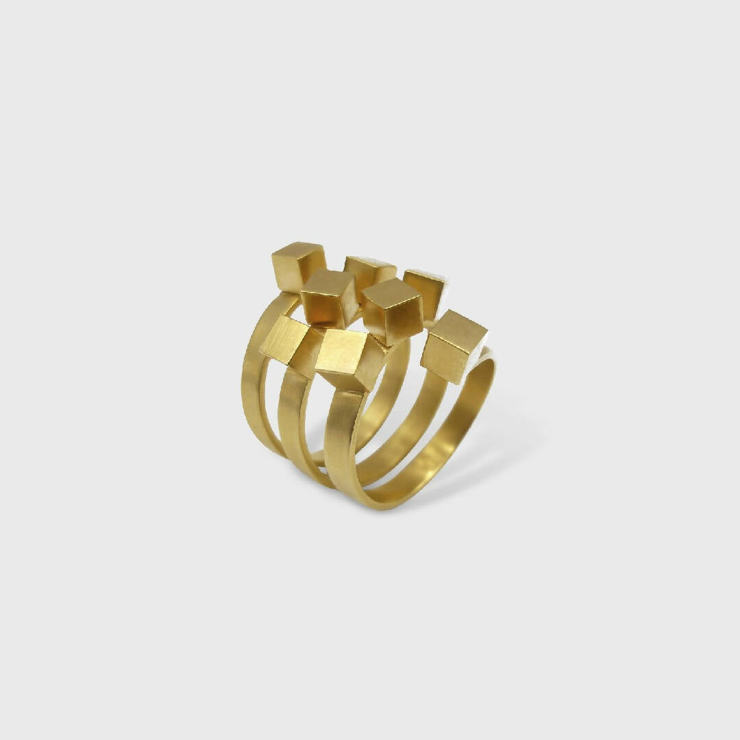 Bague cubes dorée | EMPREINTES Paris