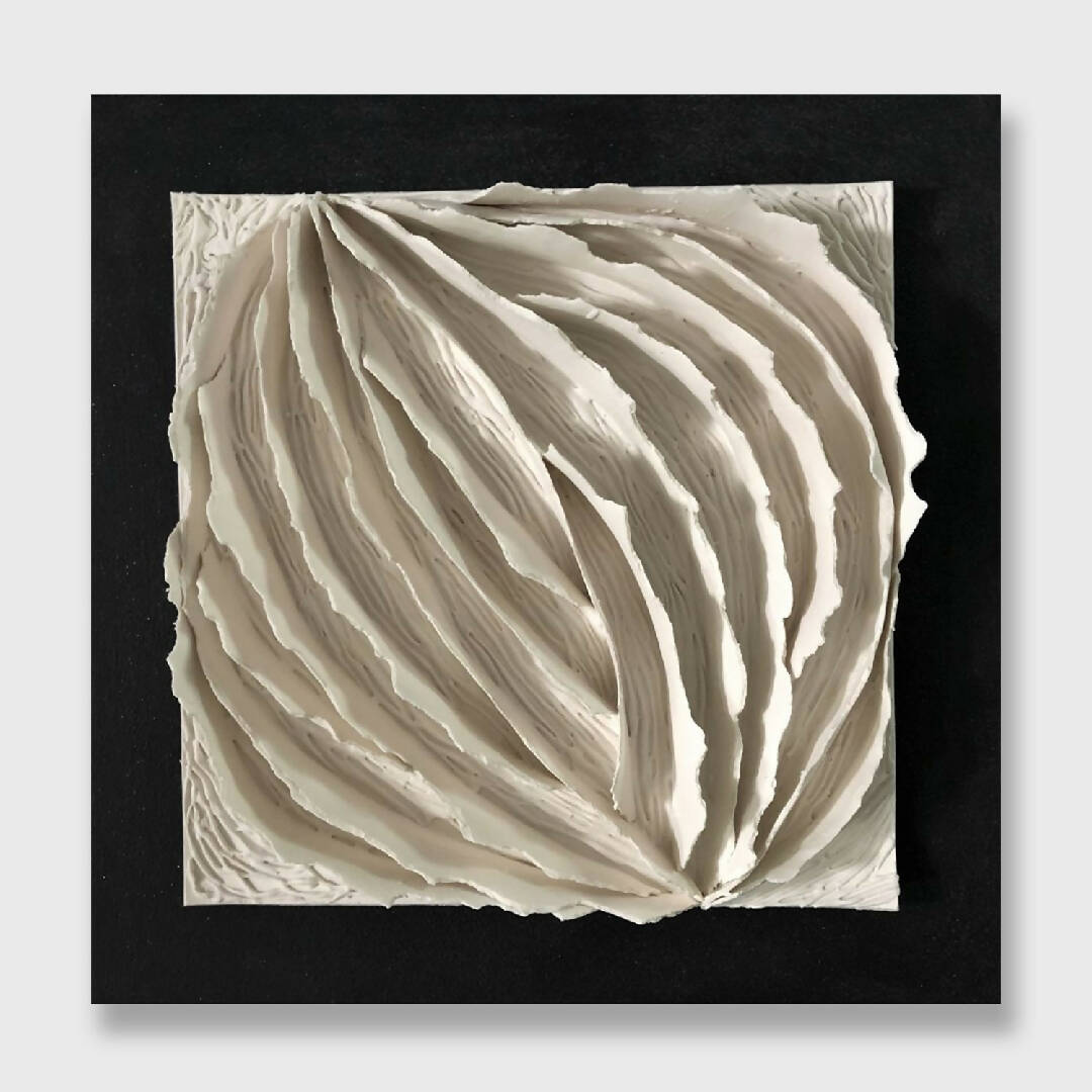 Bas relief tableau papier porcelaine collection écorce Noisette | EMPREINTES Paris