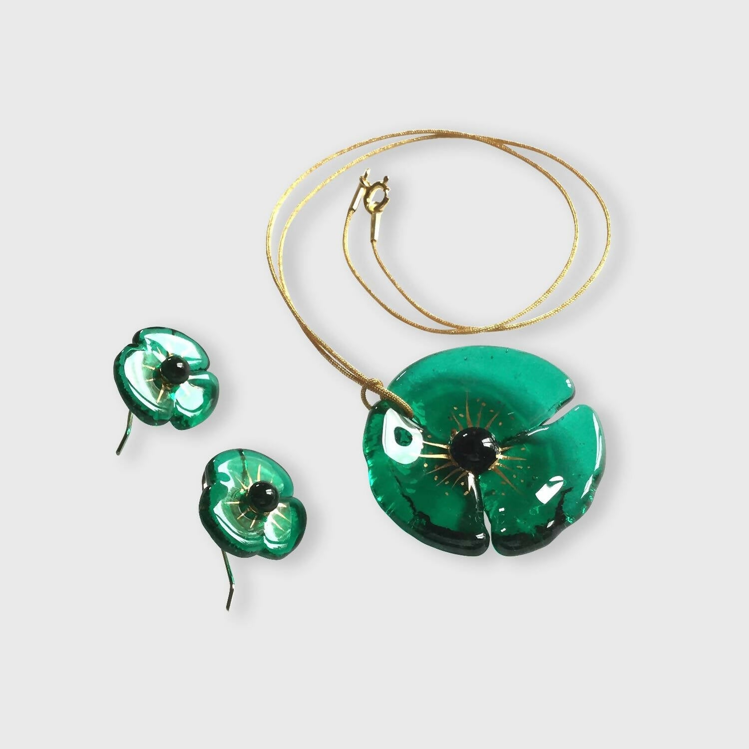 Parure COQUELICOT émeraude | EMPREINTES Paris