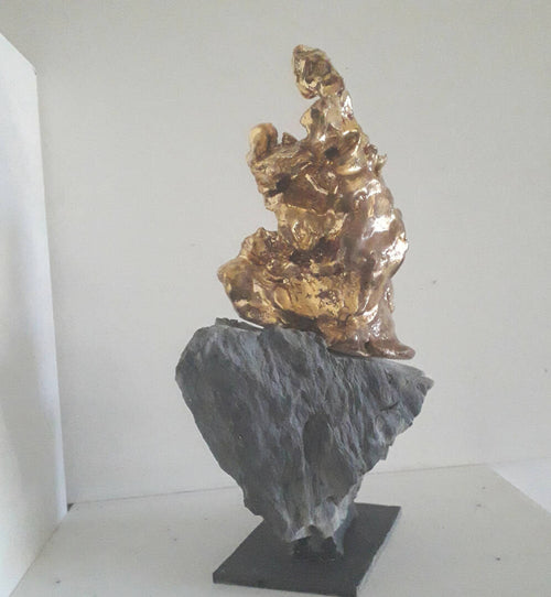 Sculpture MINERAI+OR-VIERGE AU ROCHER | EMPREINTES Paris - EMPREINTES Paris