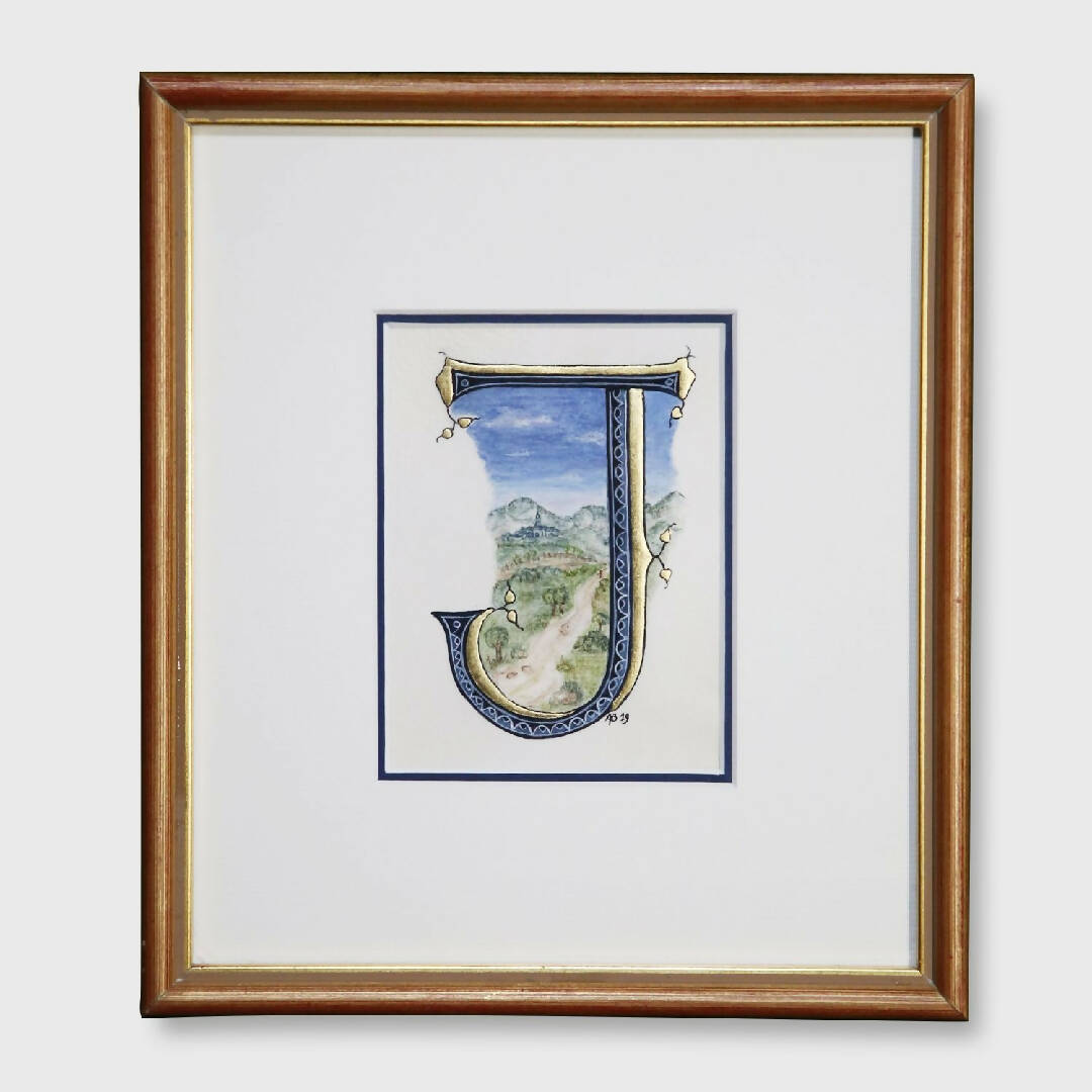Enluminure Lettrine J paysage | EMPREINTES Paris