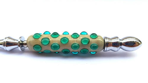 Coupe-Papier en verre filé au chalumeau Ivoire ancien, Vert aigue-marine | EMPREINTES Paris - EMPREINTES Paris