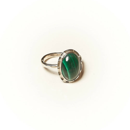 Bague GLAIA en argent avec une malachite. | EMPREINTES Paris - EMPREINTES Paris