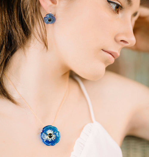 Parure COQUELICOT bleu ciel | EMPREINTES Paris - EMPREINTES Paris