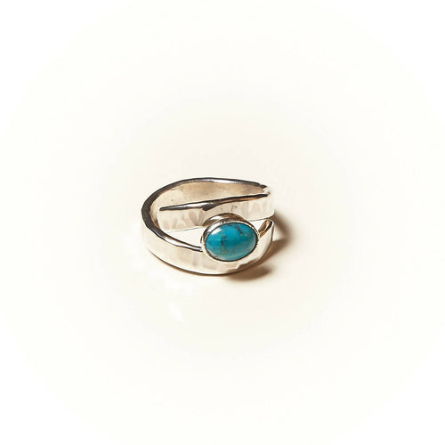 Bague EMULSIA en argent avec une turquoise. | EMPREINTES Paris - EMPREINTES Paris
