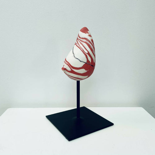 Sculpture sein porcelaine blanche et rose + liseré argent | EMPREINTES Paris - EMPREINTES Paris