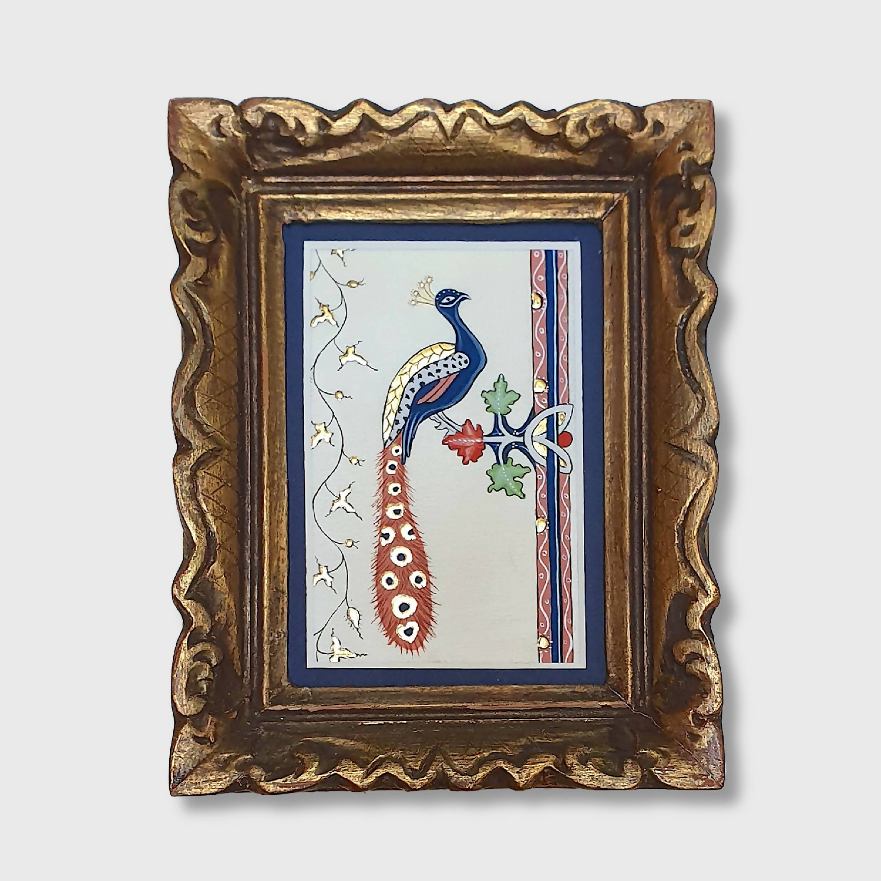 Enluminure petit paon perché | EMPREINTES Paris