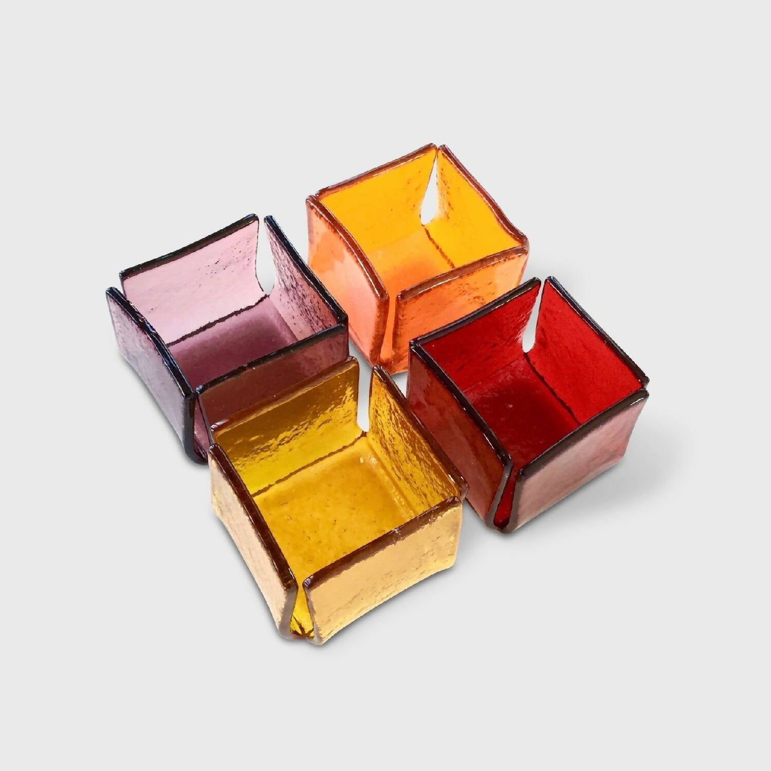 Coffret 4 Bougeoirs GLAÇON couleurs chaudes | EMPREINTES Paris