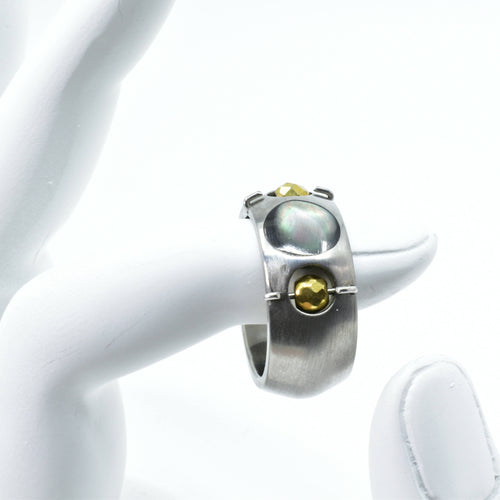 Bague titane et inser en Abalone | EMPREINTES Paris - EMPREINTES Paris