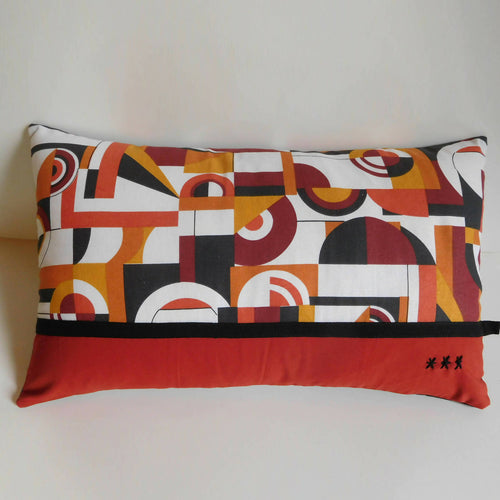 Coussin Géométric petit modèle bicolore brique | EMPREINTES Paris - EMPREINTES Paris