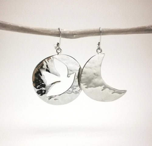 Boucles d'oreilles Colombe et Lune | EMPREINTES Paris - EMPREINTES Paris