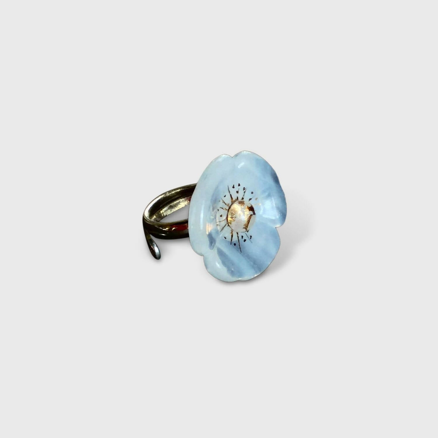 Bague FLEUR blanc nuage | EMPREINTES Paris