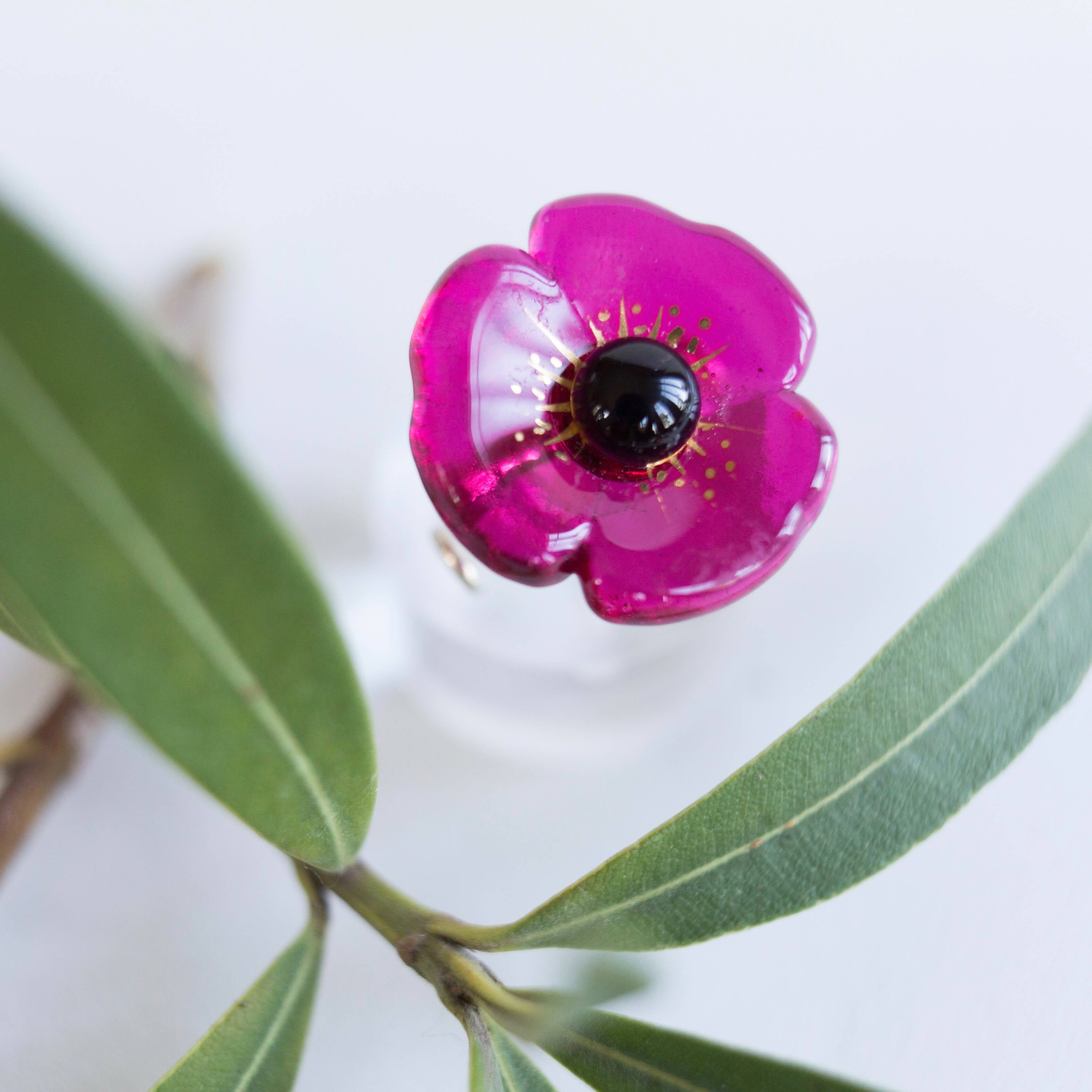 Bague FLEUR rose profond | EMPREINTES Paris