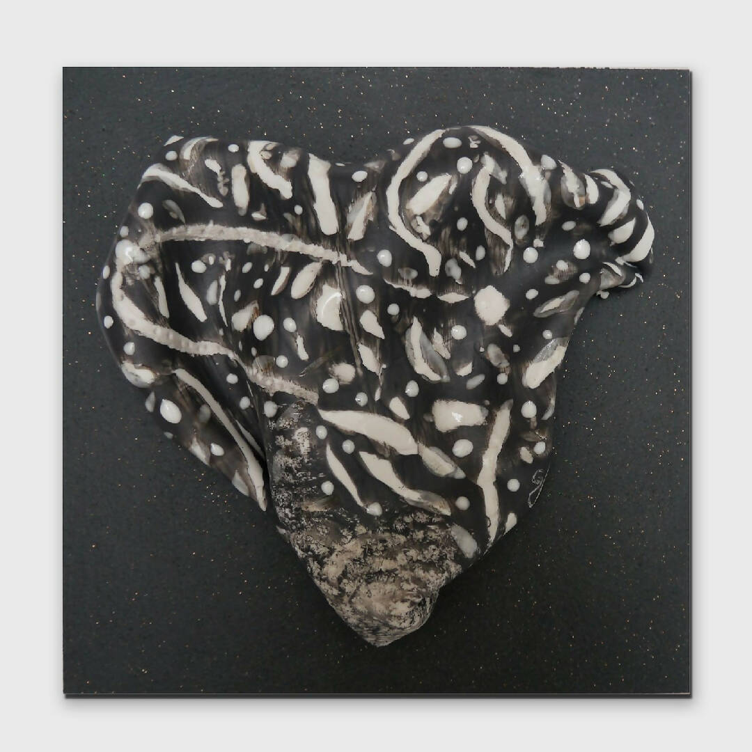 Bas relief tableau collection coeur porcelaine graphique 1 | EMPREINTES Paris