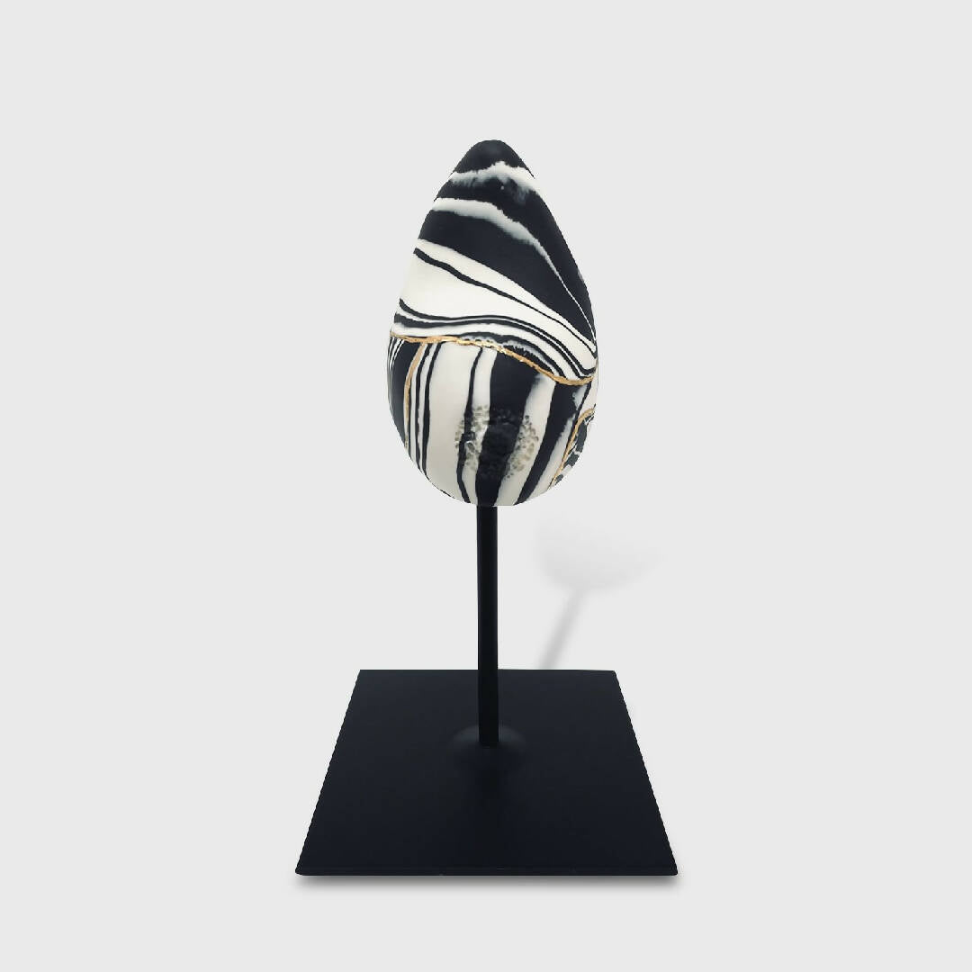 Sculpture sein porcelaine noir et blanc + liseré Or | EMPREINTES Paris | EMPREINTES Paris