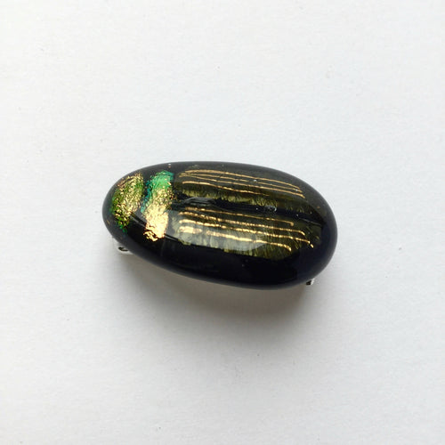 Broche Scarabée brun rayé | EMPREINTES Paris - EMPREINTES Paris