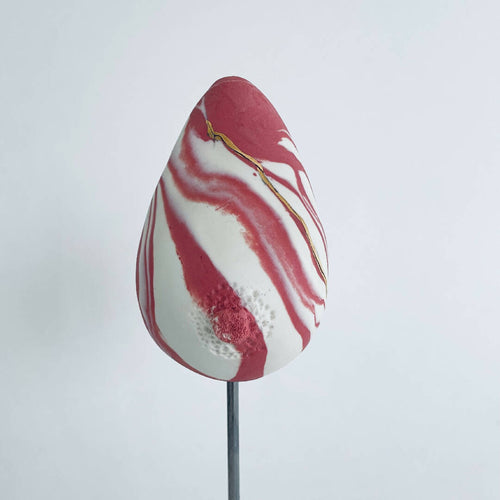 Sculpture sein porcelaine blanche et rose + liseré or | EMPREINTES Paris - EMPREINTES Paris